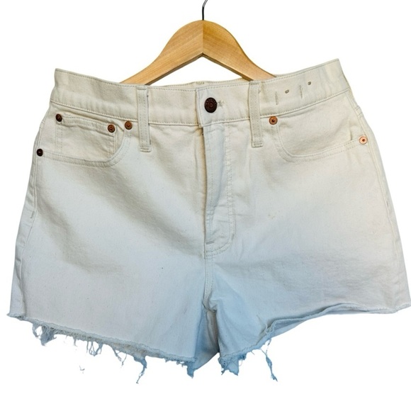 Madewell The Perfect Jean Short Raw Hem Cream Color Shorts size 29 - Picture 1 of 9